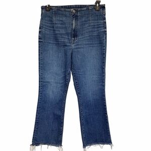 DAZE Shy Girl High Rise Cropped Flare Jeans Size 30 – NWT Style Raw Hem Denim